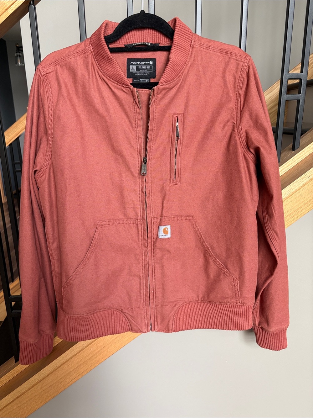 Carhartt Women’s Rusty Rose Canvas Zip-Up Jacket, L
